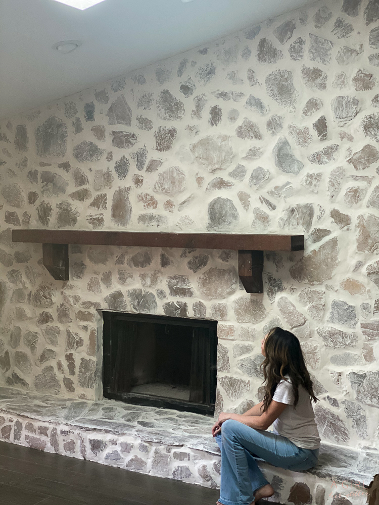 Stone Fireplace Makeover A Girl And, How To Makeover A Stone Fireplace
